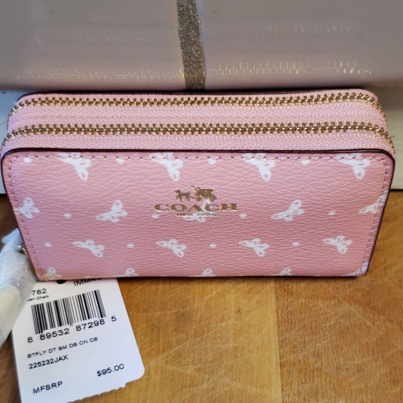 Coach Accessories - DOUBLE ZIP COIN CASE IN BUTTERFLY DOT PRINT